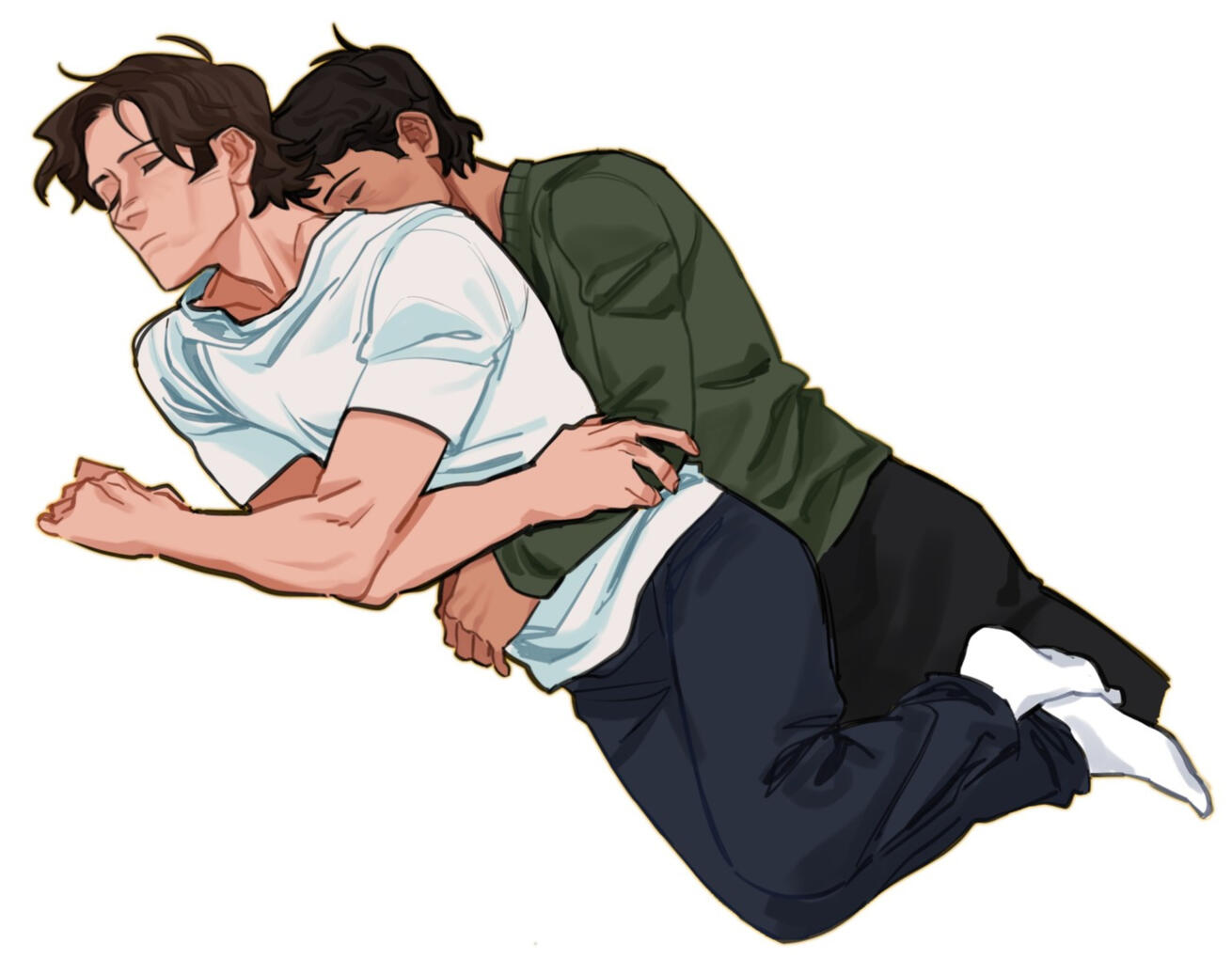 Full body (2 characters) ; flat/basic shading. This is a personal fan artwork. All rights to the characters belong to the creators of Supernatural.