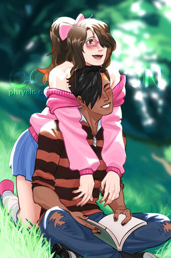 Full body (2 characters) ; complex background ; fully rendered. OC belongs to: @SEVENTH_EX on twt